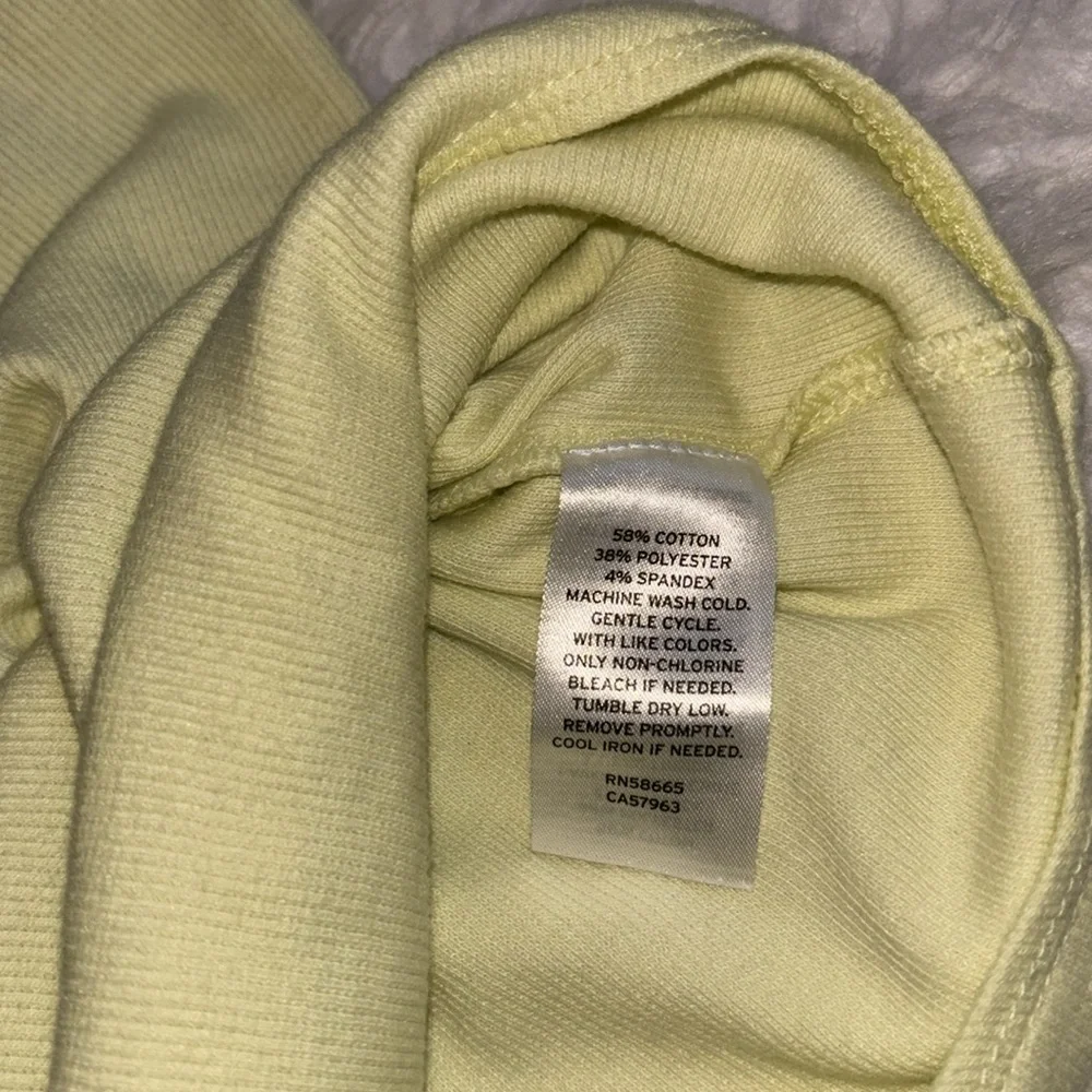 BP Square Neck Bodysuit Ribbed Yellow, Size Small - Picture 10 of 14